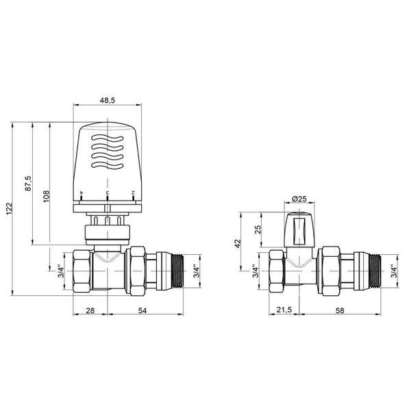 Термокомплект Icma 3/4" с антипротечкой прямой №KIT_1100+775-940+815-940 82KITHAE061100 фото