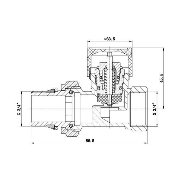 Клапан термостатичний SD Forte 3/4" з антипротіканням для радіатора прямой SF239W20 SF239W20 фото