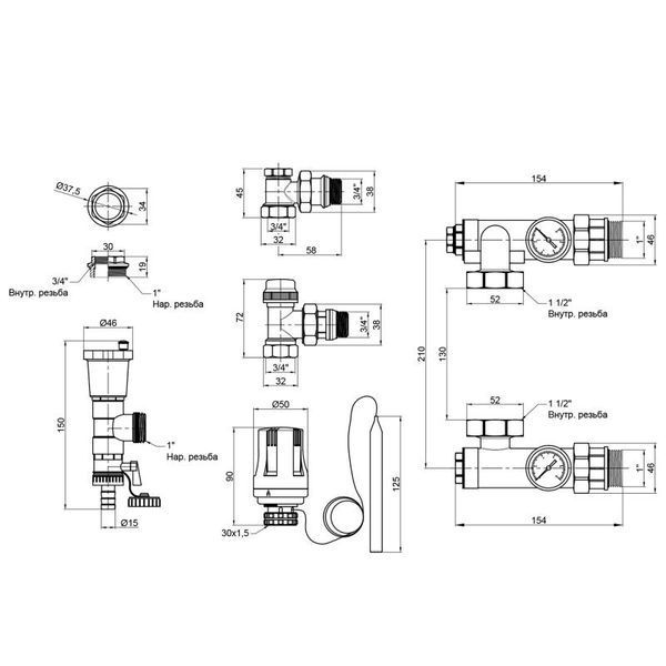 Смесительная группа SD Forte 1'' без байпаса SF006W25 SF006W25 фото