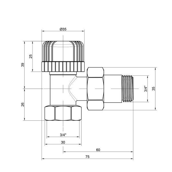 Кран радіаторний Icma 3/4" 30х1,5 кутовий №778 82778AE06 фото