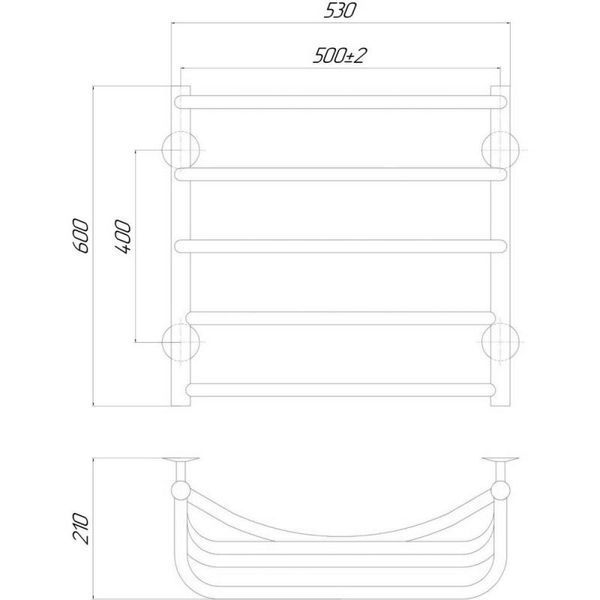 Полотенцесушитель электрический Qtap Cascade (CRM) P5 500х600 RE SD00035370 фото