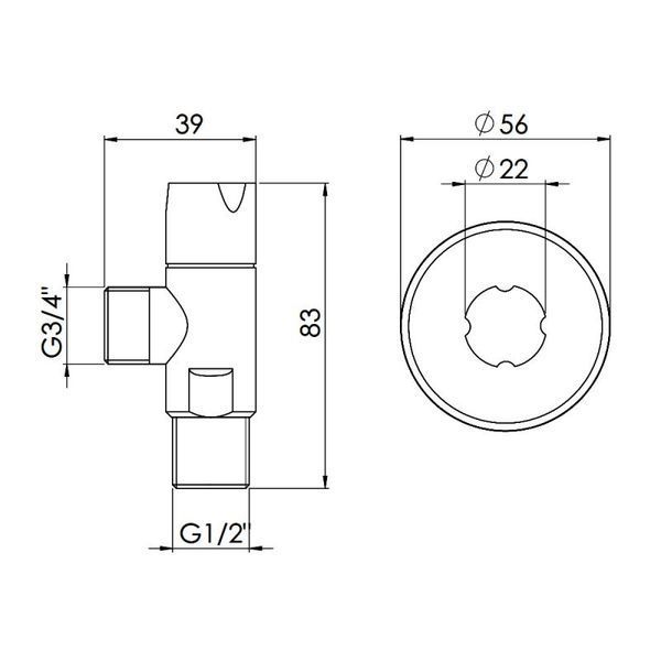 Кран приборный SD Forte 1/2"х3/4" ручка "круг" SF342W1520 SF342W1520 фото