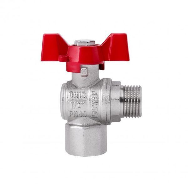 Кран шаровой SD Forte 1/2" ВН для воды угловой (бабочка) SF267W15 SF267W15 фото