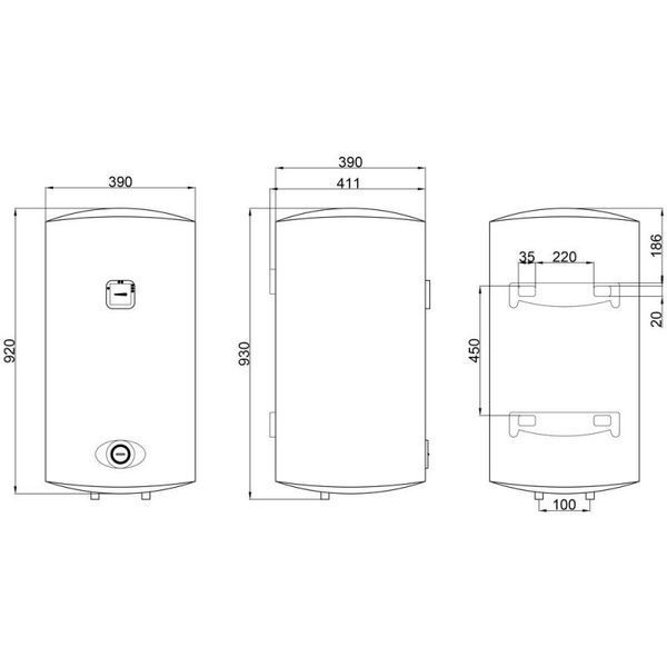 Водонагреватель электрический Thermo Alliance 80 л SLIM вертикальный, мокрый ТЭН 1,5 кВт D80V15Q2 D80V15Q2 фото