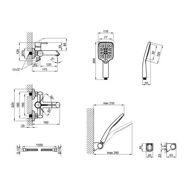 Змішувач для ванни Qtap Grand WCR 006 QTGRAWCR006 фото