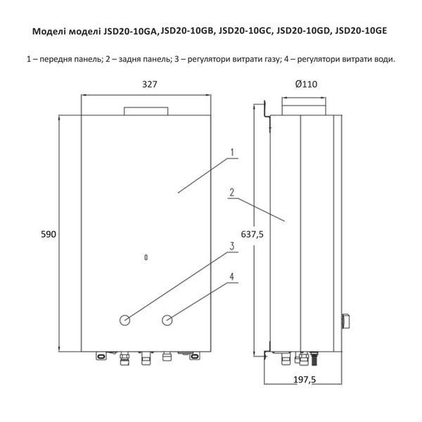 Колонка газовая дымоходная Thermo Alliance JSD20-10GC 10 л панель из стекла с рисунком горы JSD2010GCMOUNTAINSGLASS фото