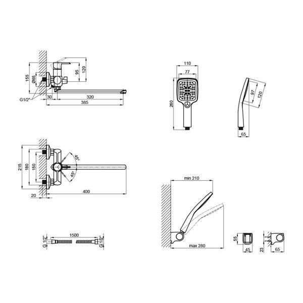 Змішувач для ванни Qtap Grand WCR 005 QTGRAWCR005 фото