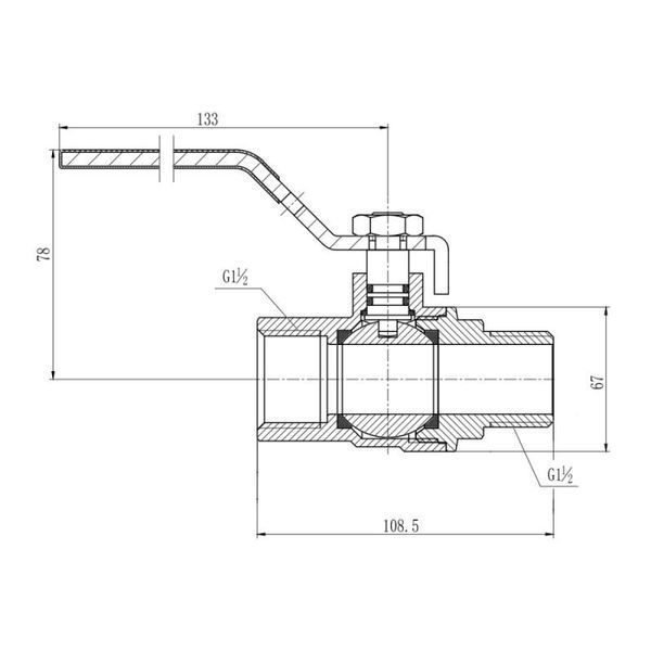 Кран шаровой SD Forte 1" 1/2 ВН для воды (ручка) SF605W40 SF605W40 фото